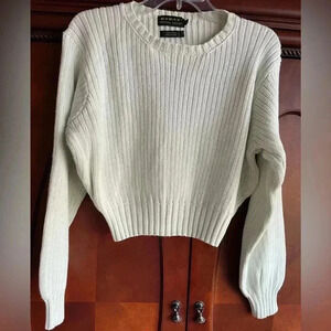 Kikit Maurice Sasson Mint Geen Cropped Sweater 100% Cotton